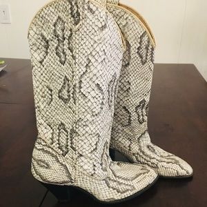 Vintage Natural Python Leather Boots